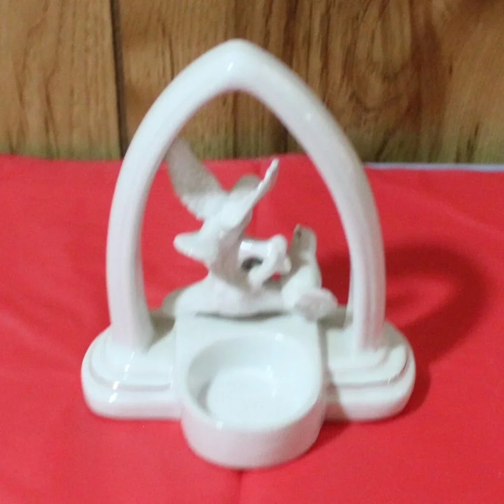Porcelain Dove Candle Holder
